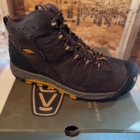 Keen Boots Bryce Mid WP Java Tawny Olive Men Size 8 NIB - Picture 1 of 6